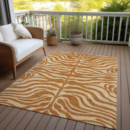 LOOMLAN Rugs Solstice Orange Washable Indoor-Outdoor Rug