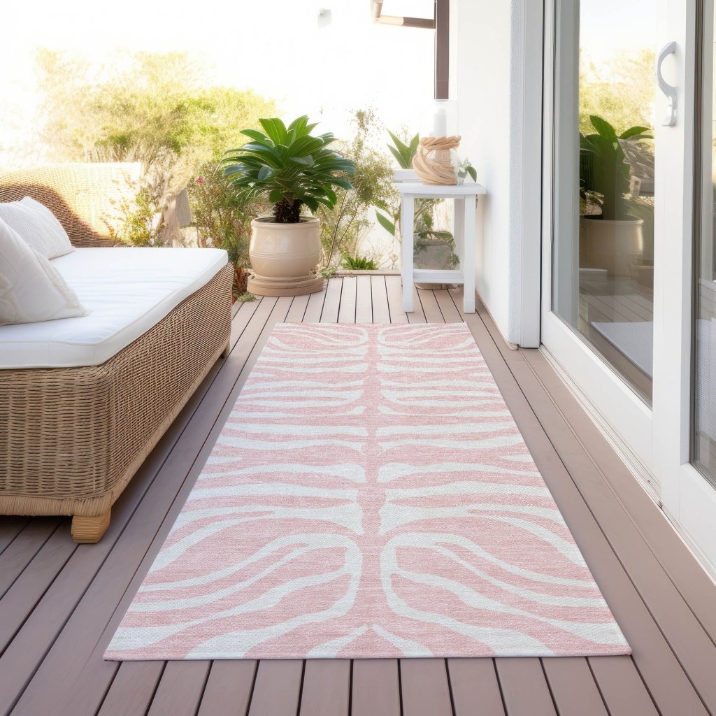 LOOMLAN Rugs Solstice Pink Washable Indoor-Outdoor Rug
