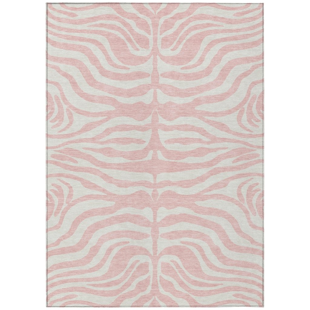 LOOMLAN Rugs Solstice Pink Washable Indoor-Outdoor Rug
