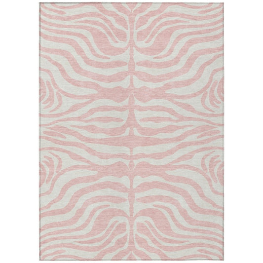 LOOMLAN Rugs Solstice Pink Washable Indoor-Outdoor Rug