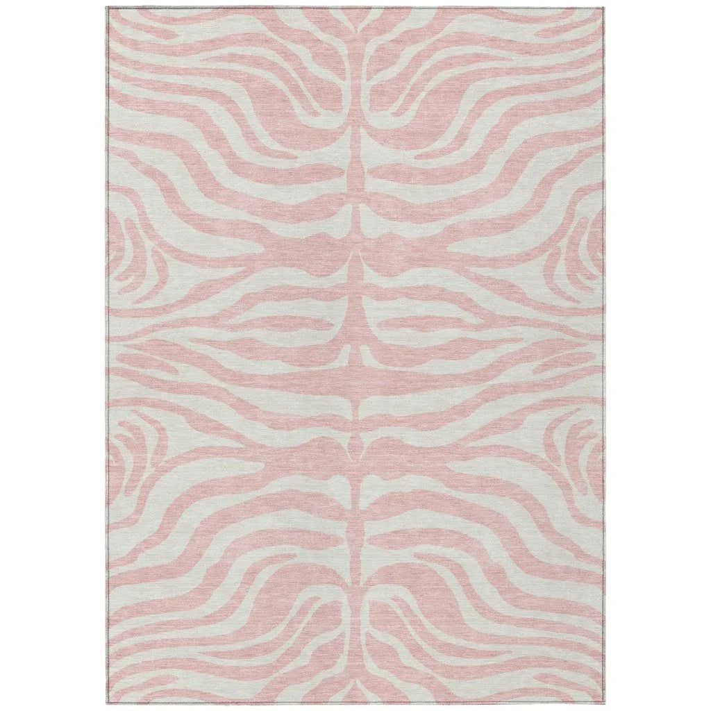 LOOMLAN Rugs Solstice Pink Washable Indoor-Outdoor Rug
