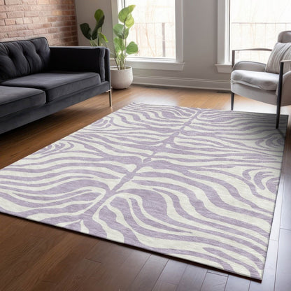 LOOMLAN Rugs Solstice Purple Washable Indoor-Outdoor Rug