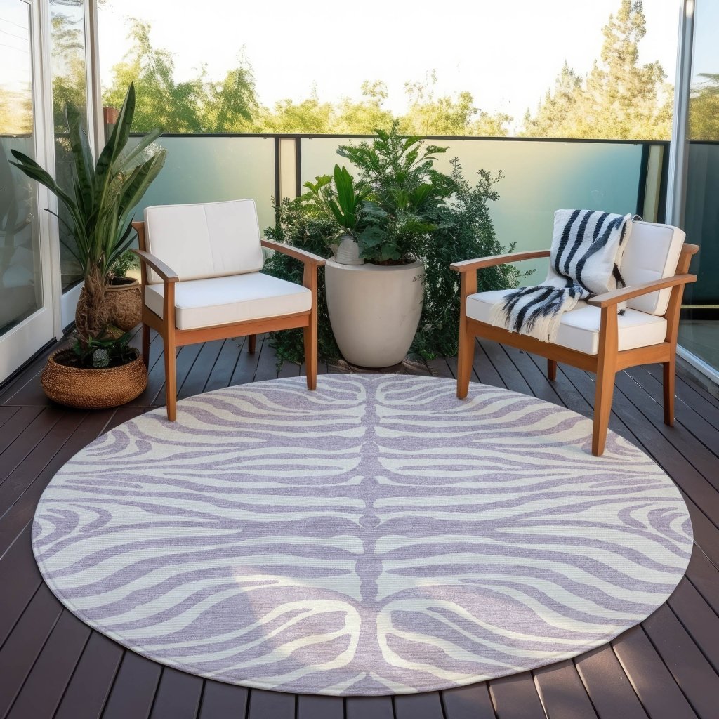 LOOMLAN Rugs Solstice Purple Washable Indoor-Outdoor Rug