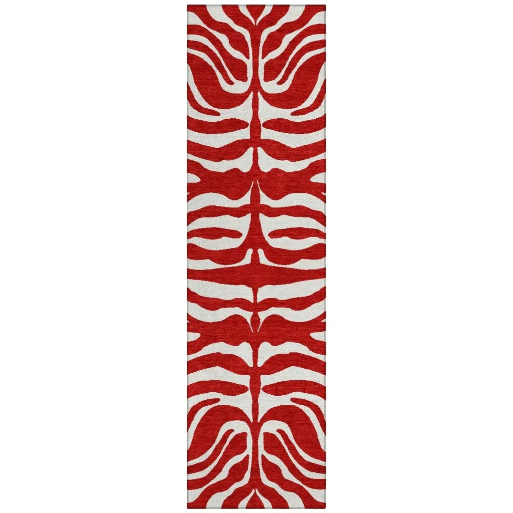 LOOMLAN Rugs Solstice Red Washable Indoor-Outdoor Rug