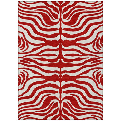 LOOMLAN Rugs Solstice Red Washable Indoor-Outdoor Rug