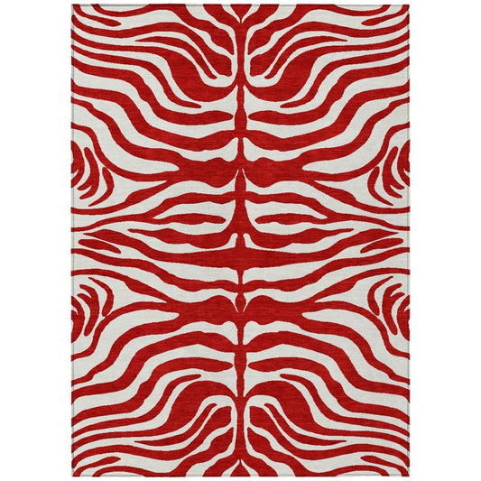 LOOMLAN Rugs Solstice Red Washable Indoor-Outdoor Rug