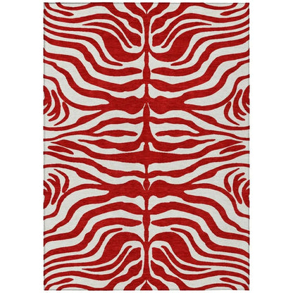 LOOMLAN Rugs Solstice Red Washable Indoor-Outdoor Rug
