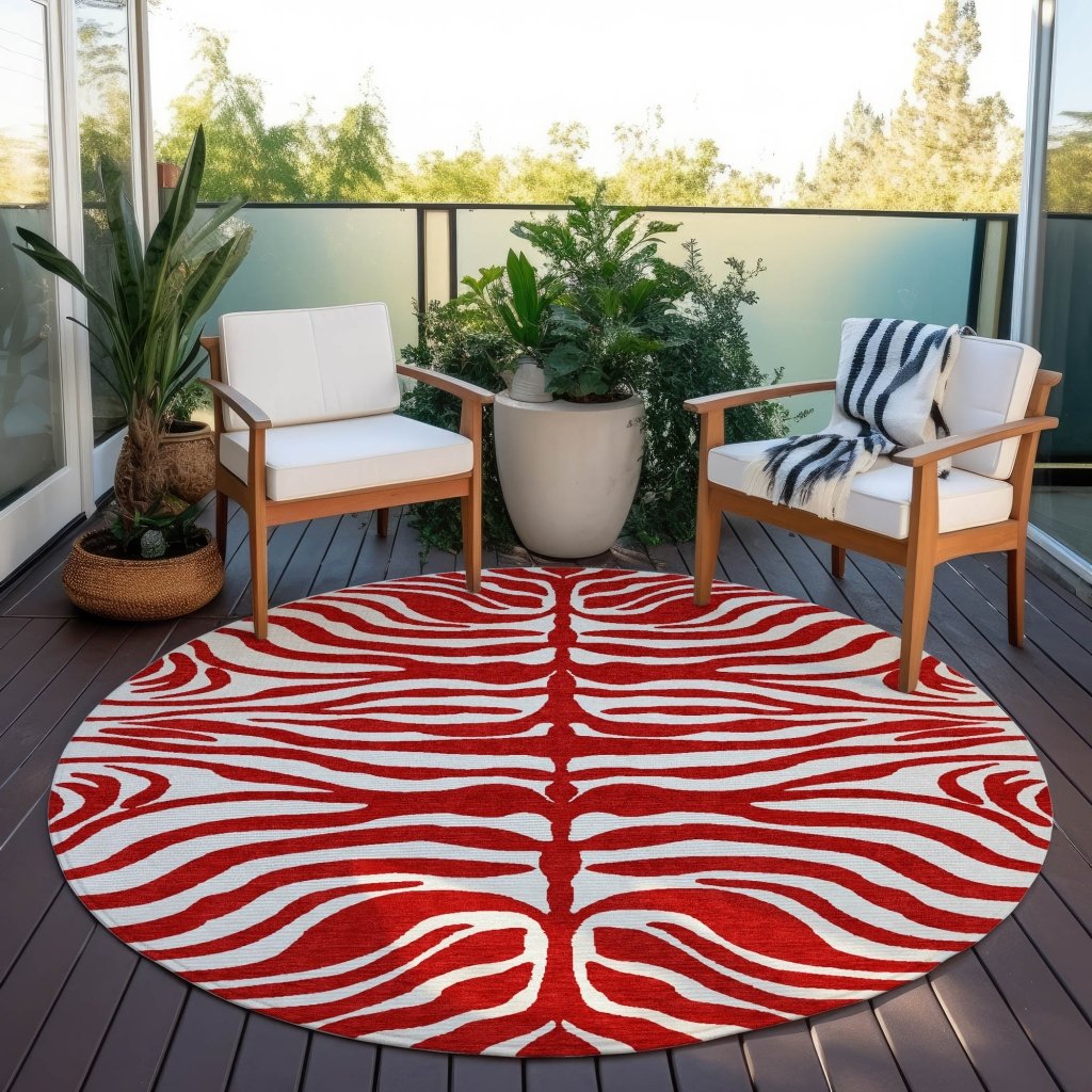 LOOMLAN Rugs Solstice Red Washable Indoor-Outdoor Rug