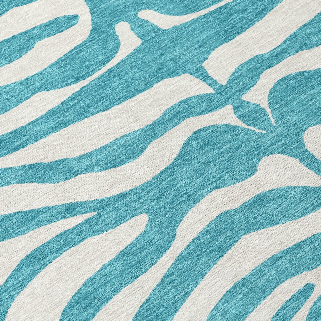 LOOMLAN Rugs Solstice Teal Washable Indoor-Outdoor Rug