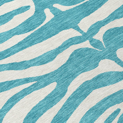 LOOMLAN Rugs Solstice Teal Washable Indoor-Outdoor Rug