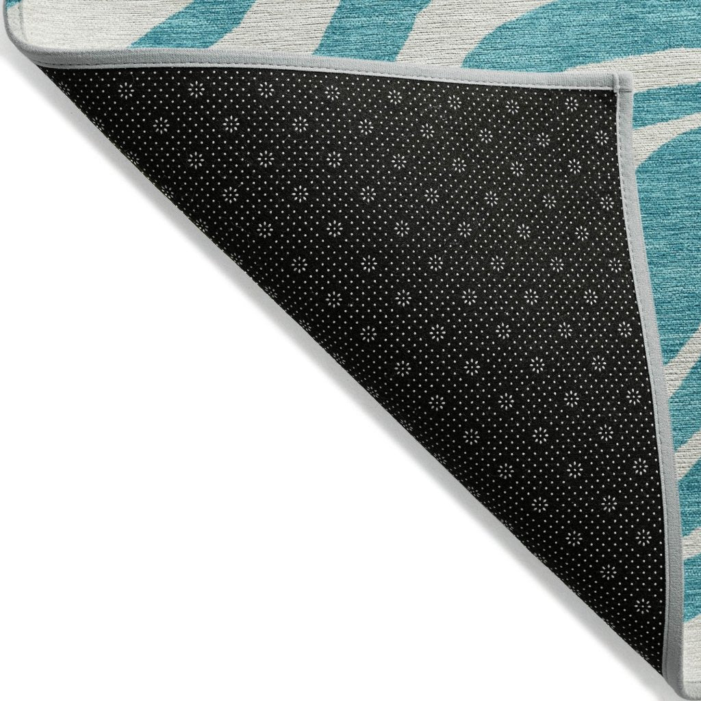 LOOMLAN Rugs Solstice Teal Washable Indoor-Outdoor Rug