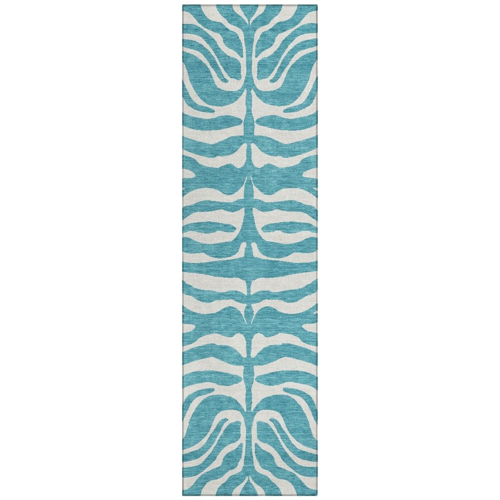 LOOMLAN Rugs Solstice Teal Washable Indoor-Outdoor Rug