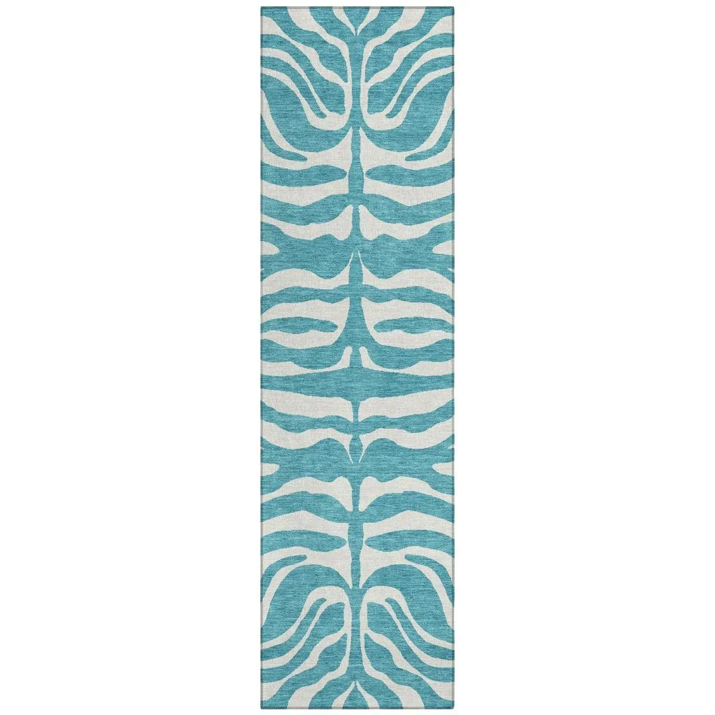 LOOMLAN Rugs Solstice Teal Washable Indoor-Outdoor Rug