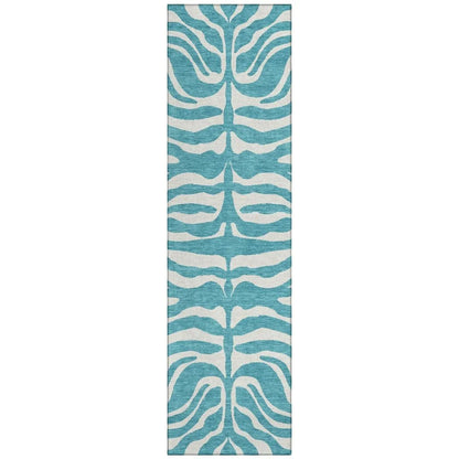 LOOMLAN Rugs Solstice Teal Washable Indoor-Outdoor Rug