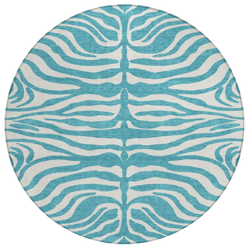 LOOMLAN Rugs Solstice Teal Washable Indoor-Outdoor Rug