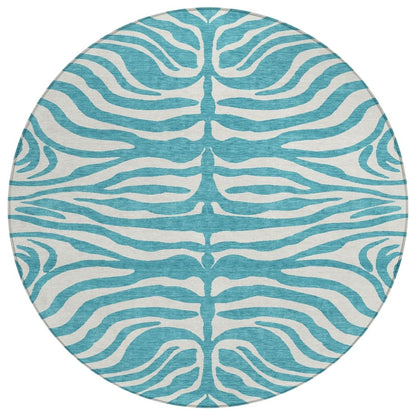 LOOMLAN Rugs Solstice Teal Washable Indoor-Outdoor Rug