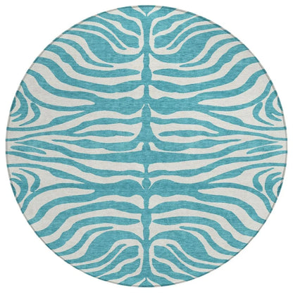 LOOMLAN Rugs Solstice Teal Washable Indoor-Outdoor Rug