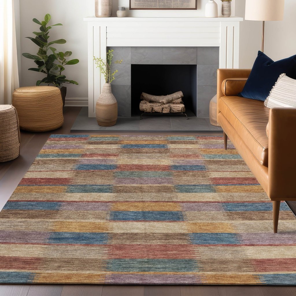 LOOMLAN Rugs Solvia Beige Washable Indoor-Outdoor Rug