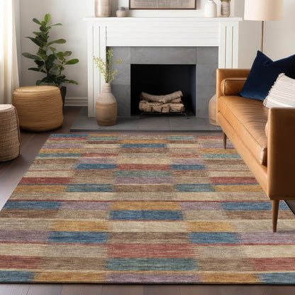LOOMLAN Rugs Solvia Beige Washable Indoor-Outdoor Rug