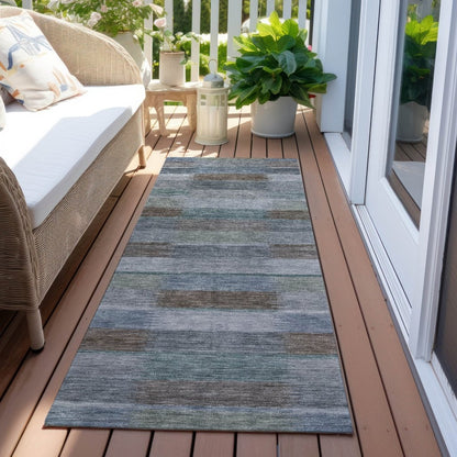 LOOMLAN Rugs Solvia Blue Washable Indoor-Outdoor Rug