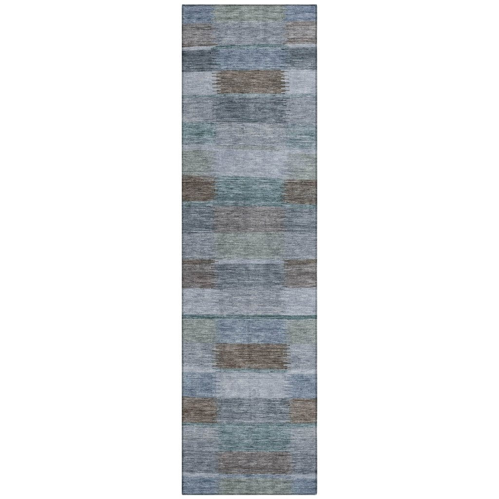 LOOMLAN Rugs Solvia Blue Washable Indoor-Outdoor Rug