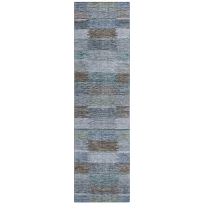 LOOMLAN Rugs Solvia Blue Washable Indoor-Outdoor Rug