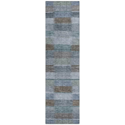 LOOMLAN Rugs Solvia Blue Washable Indoor-Outdoor Rug