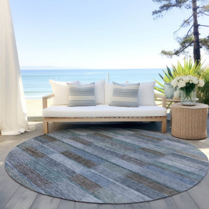 LOOMLAN Rugs Solvia Blue Washable Indoor-Outdoor Rug