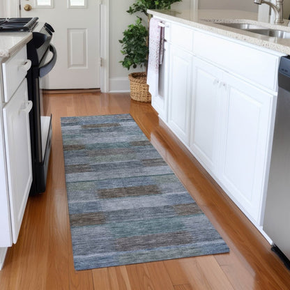 LOOMLAN Rugs Solvia Blue Washable Indoor-Outdoor Rug