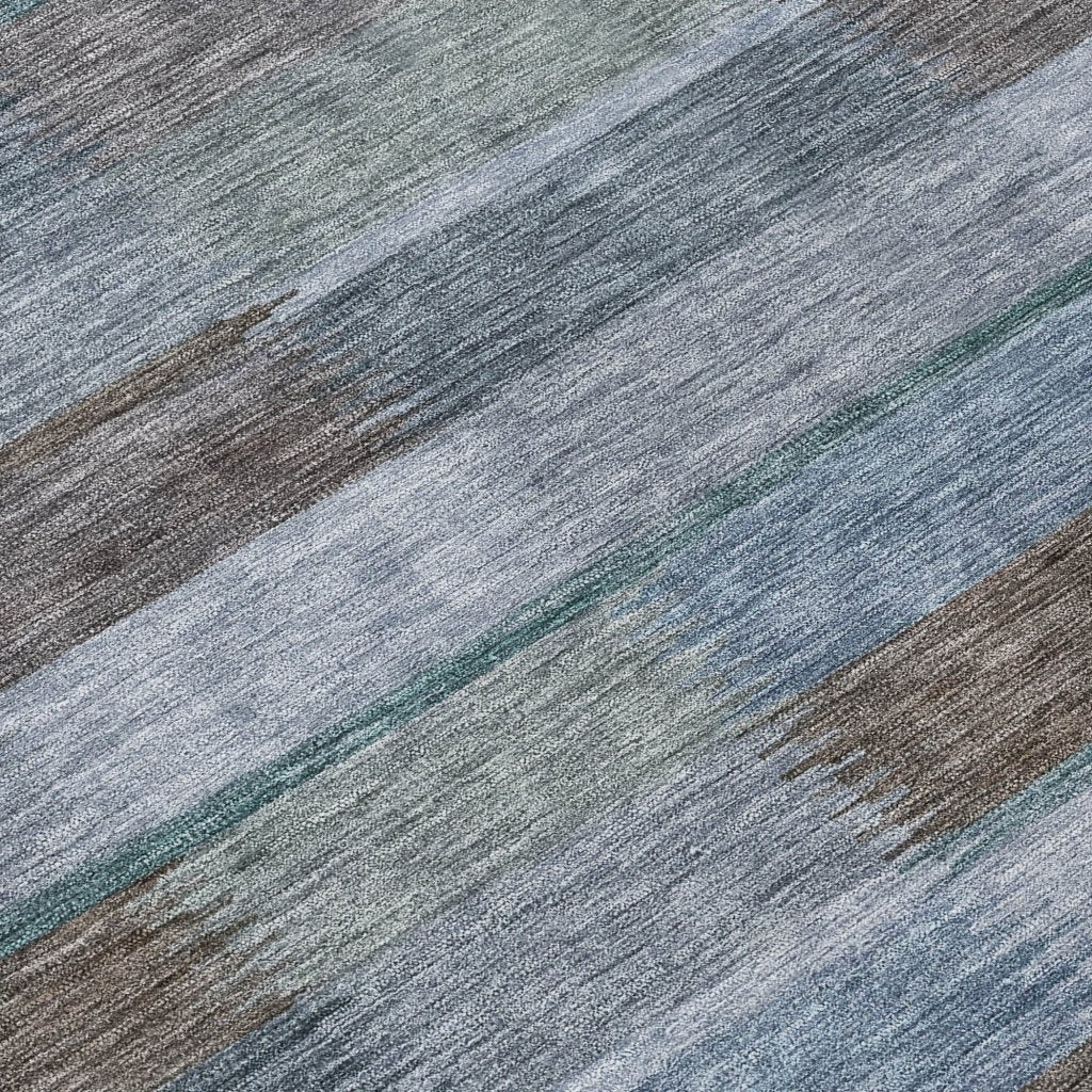 LOOMLAN Rugs Solvia Blue Washable Indoor-Outdoor Rug