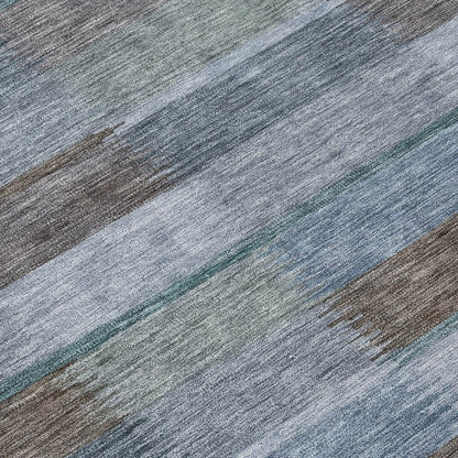 LOOMLAN Rugs Solvia Blue Washable Indoor-Outdoor Rug