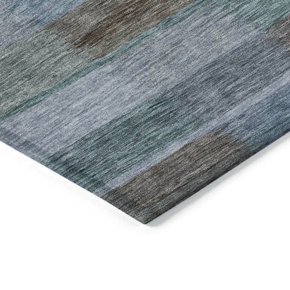 LOOMLAN Rugs Solvia Blue Washable Indoor-Outdoor Rug