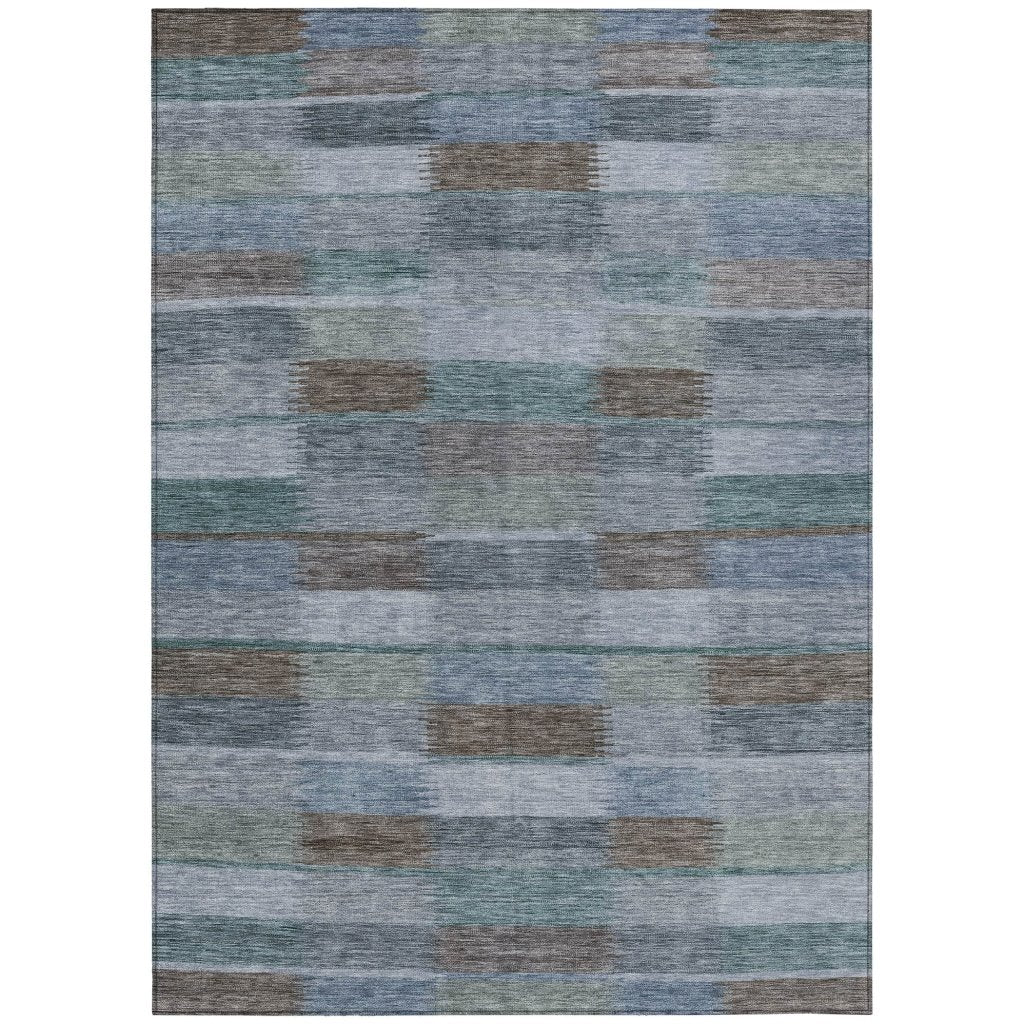 LOOMLAN Rugs Solvia Blue Washable Indoor-Outdoor Rug