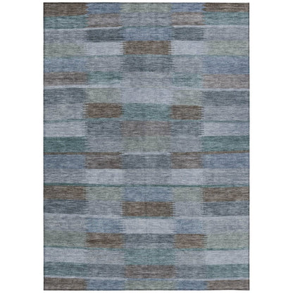 LOOMLAN Rugs Solvia Blue Washable Indoor-Outdoor Rug