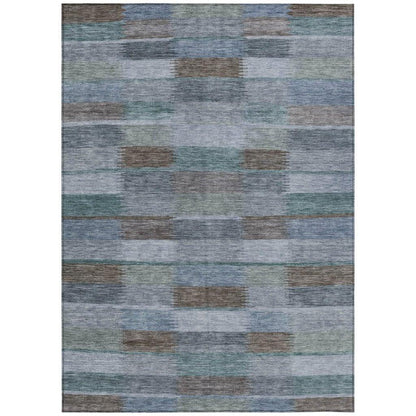LOOMLAN Rugs Solvia Blue Washable Indoor-Outdoor Rug