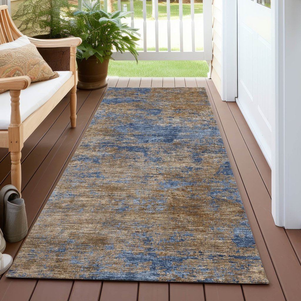 LOOMLAN Rugs Sonata Blue Washable Indoor-Outdoor Rug