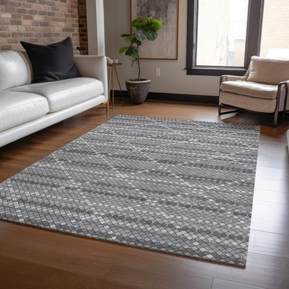 LOOMLAN Rugs Sonatia Gray Washable Indoor-Outdoor Rug