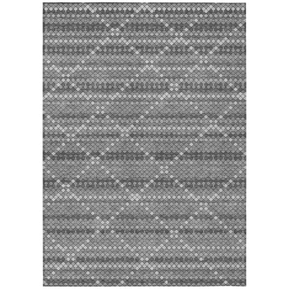 LOOMLAN Rugs Sonatia Gray Washable Indoor-Outdoor Rug
