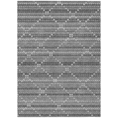 LOOMLAN Rugs Sonatia Gray Washable Indoor-Outdoor Rug