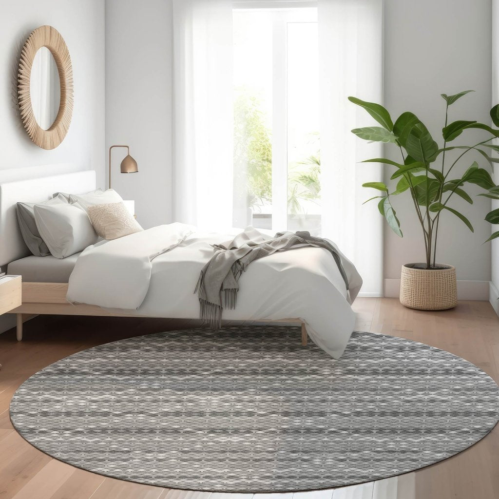 LOOMLAN Rugs Sonatia Gray Washable Indoor-Outdoor Rug