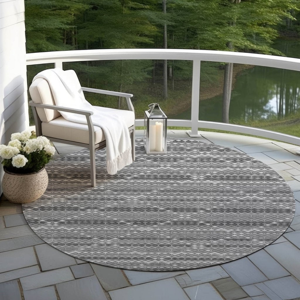 LOOMLAN Rugs Sonatia Gray Washable Indoor-Outdoor Rug