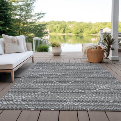 LOOMLAN Rugs Sonatia Gray Washable Indoor-Outdoor Rug