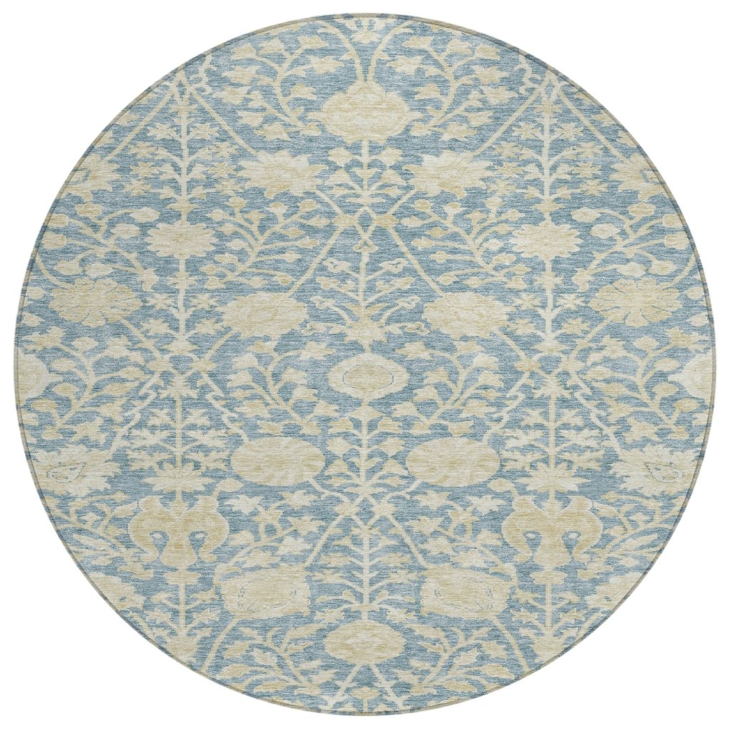 LOOMLAN Rugs Sonnet Blue Washable Indoor-Outdoor Rug
