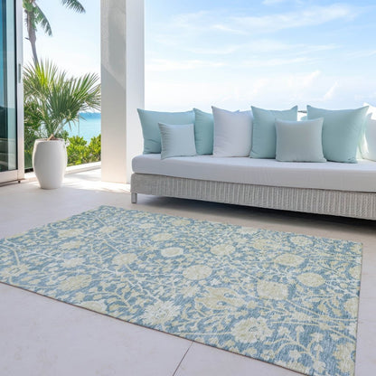 LOOMLAN Rugs Sonnet Blue Washable Indoor-Outdoor Rug