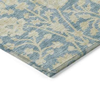 LOOMLAN Rugs Sonnet Blue Washable Indoor-Outdoor Rug