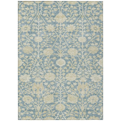 LOOMLAN Rugs Sonnet Blue Washable Indoor-Outdoor Rug