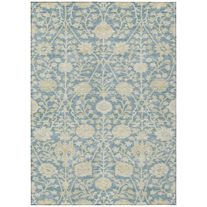 LOOMLAN Rugs Sonnet Blue Washable Indoor-Outdoor Rug
