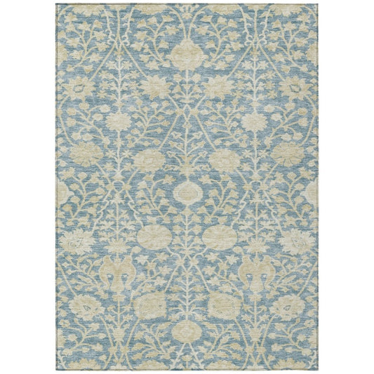 LOOMLAN Rugs Sonnet Blue Washable Indoor-Outdoor Rug