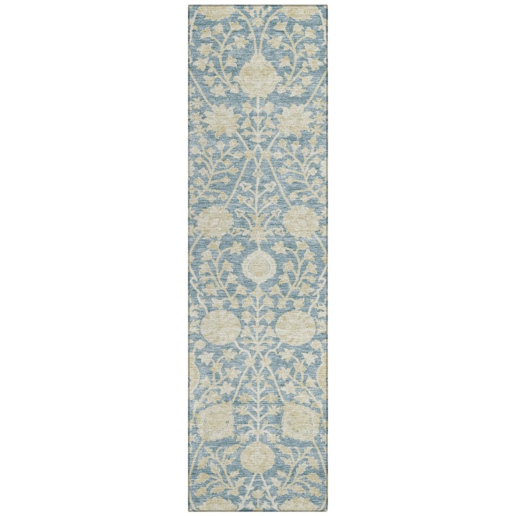 LOOMLAN Rugs Sonnet Blue Washable Indoor-Outdoor Rug