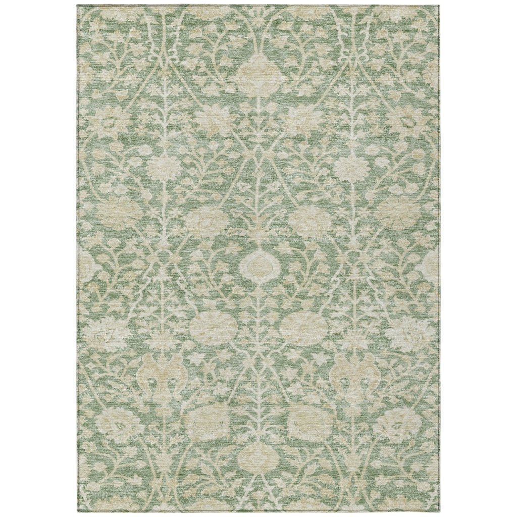 LOOMLAN Rugs Sonnet Green Washable Indoor-Outdoor Rug